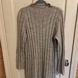 Madewell Speckled Gray Ribbed Turtleneck Sweater